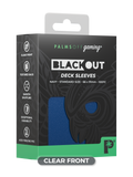 Palms Off Blackout Deck Sleeves (100) Navy (Clear Front)
