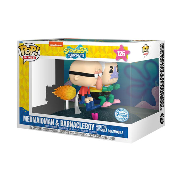 Spongebob Squarepants - Mermaidman & Barnacleboy with Invisible Boat Pop! Ride