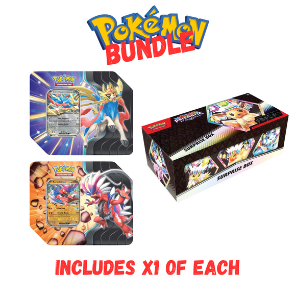 POKÉMON TCG Prismatic Evolutions Surprise Box x Slashing Legends BUNDLE
