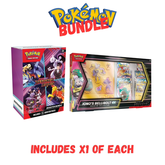 POKÉMON TCG Destined Rivals Booster Bundle + Iono's Bellibolt ex Premium Collection