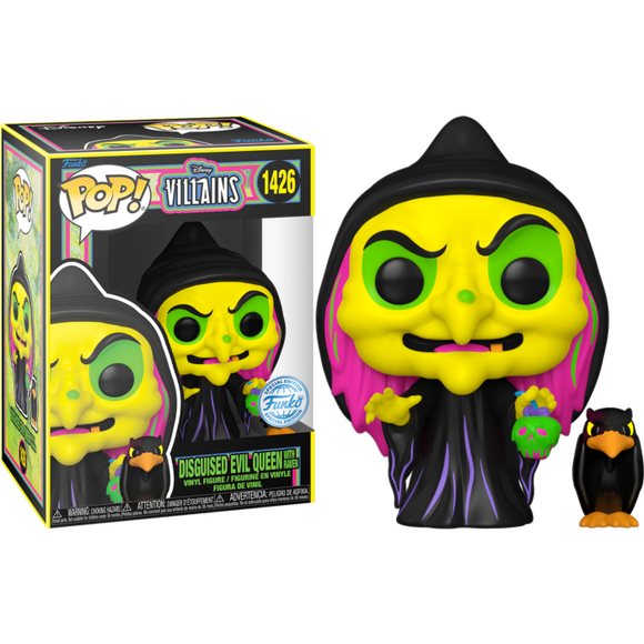 Prolectables - Snow White (1937) - Disguised Evil Queen (with Raven) Blacklight Pop! Vinyl