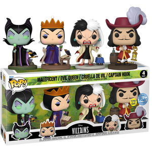 Prolectables - Disney: Villains - US Exclusive Glow Pop! Vinyl 4-Pack
