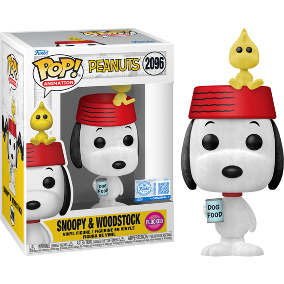 Prolectables - Peanuts - Snoopy with Woodstock Flocked Pop! Vinyl Vinyl