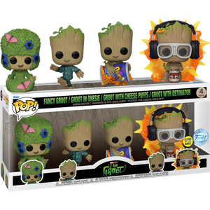 Prolectables - I Am Groot - I Am Groot US Exclusive Glow Pop! Vinyl 4-Pack