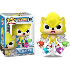 Prolectables - Sonic - Super Sonic with Emeralds Flocked Pop! Vinyl