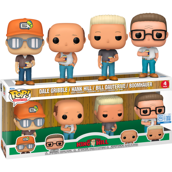Prolectables - King of the Hill - Dale, Hank, Bill & Boomhauer Pop! 4-Pack