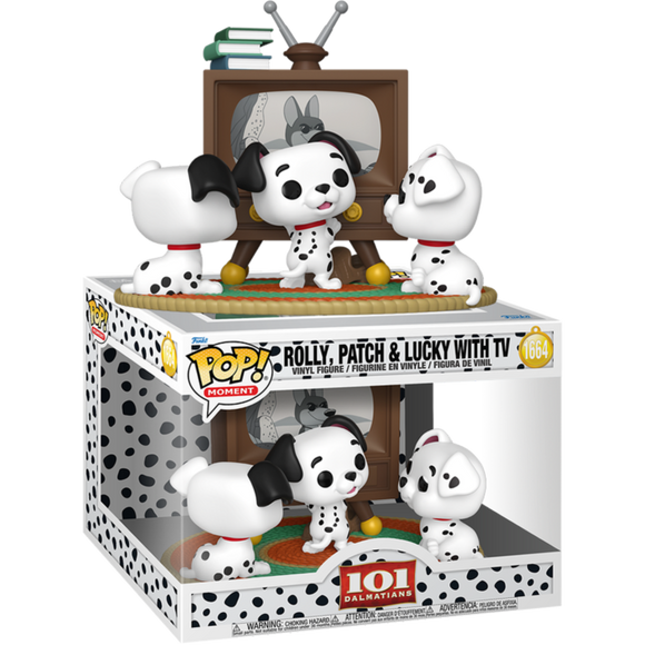 Prolectables - 101 Dalmatians (1961) - Rolly, Patch & Lucky with TV Pop! Moment