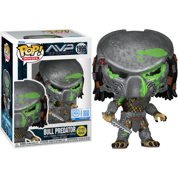 Prolectables - Alien Vs Predator: Requiem - Bull Predator (Battle Damaged) Glow Pop! Vinyl