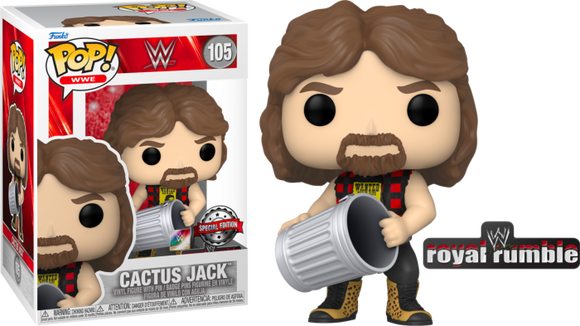 Prolectables - WWE - Cactus Jack w/Trash Can Pop! Vinyl with Pin
