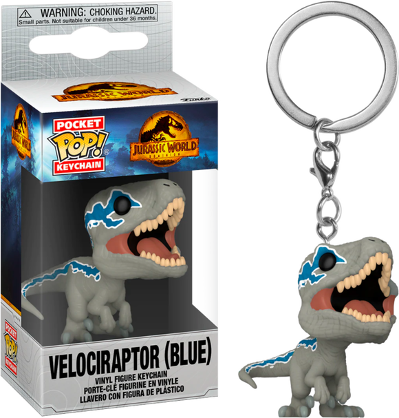 Prolectables - Jurassic World 3: Dominion - Velociraptor (Blue) Pocket Pop! Keychain