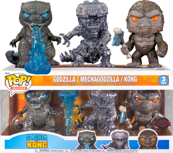 Prolectables - Godzilla Vs Kong - Kong, Godzilla & Mechagodzilla Pop! 3-Pack