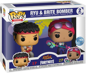Prolectables - Street Fighter x Fortnite - Ryu & Brite Bomber Pop! 2-Pack