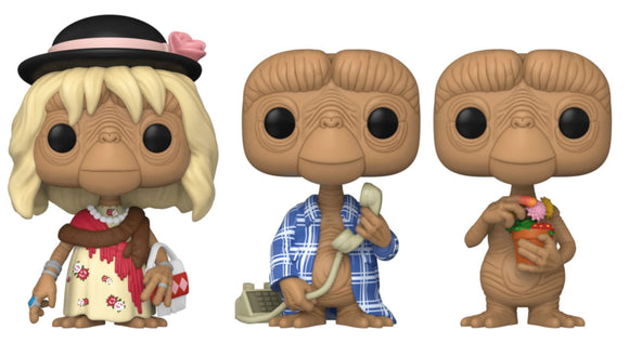 Prolectables - E.T. the Extra-Terrestrial - E.T. in Disguise, in Robe & with Flowers Pop! 3-Pack [