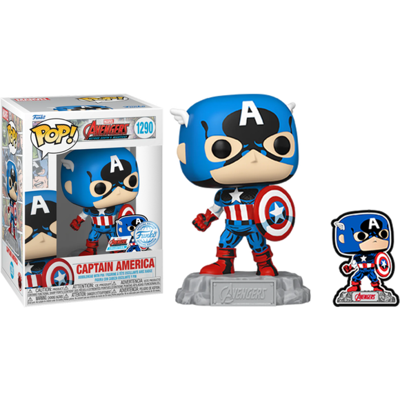Prolectables - Marvel Comics - Captain America 60th Anniversary (with Pin) Pop! Vinyl