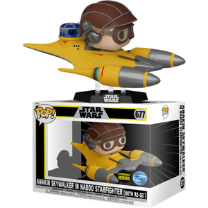 Prolectables - Star Wars - Anakin Skywalker in Naboo Starfighter (with R2-D2) US Exclusive Pop! Ride
